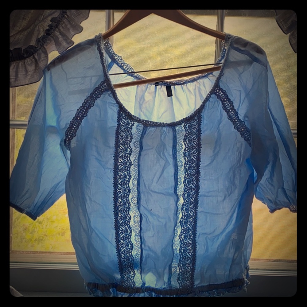 Blue peasant blouse